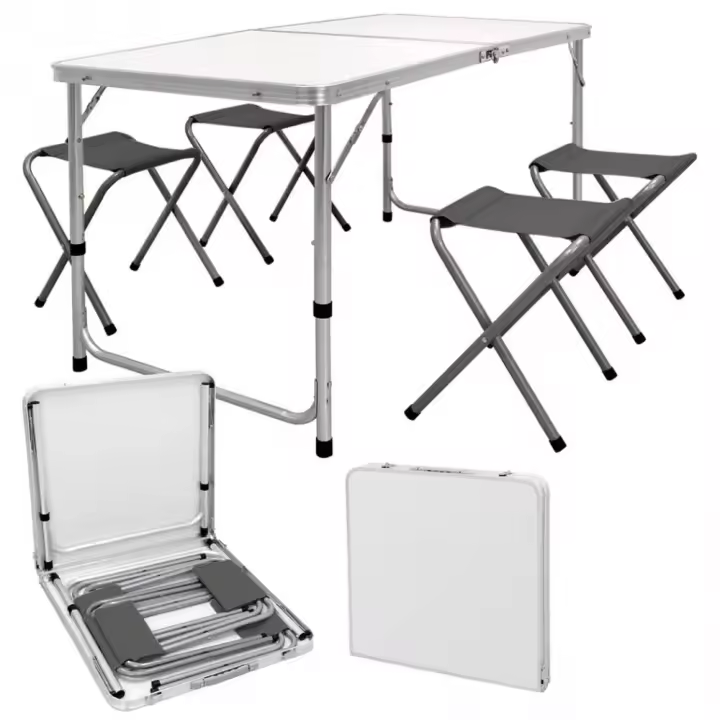 Mediawavestore Mesa Picnic Plegable AURORA con Taburetes y Estuche - 1