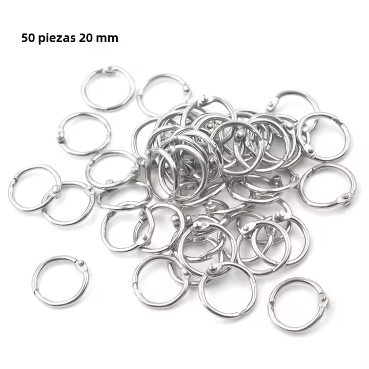 Anillos De Metal Para Encuadernación 50Pcs Anillos De Libro Suelto 15-80mm Abrazaderas De Encuadernación De Oficina Llavero Para Álbumes Y Libros - 1