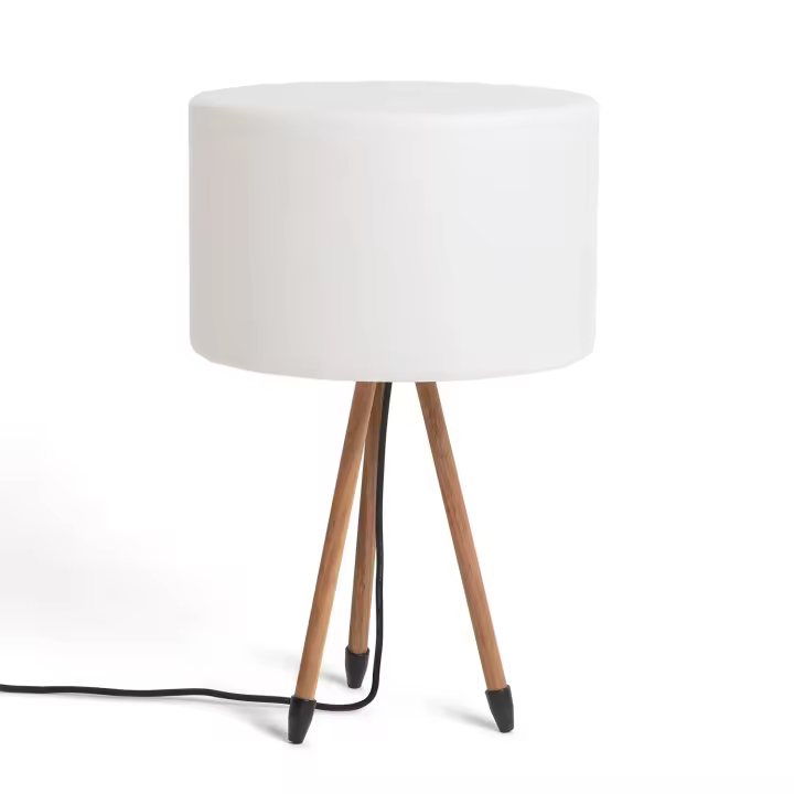 Ledkia Lámpara de Mesa Exterior Madera Makaik Blanco - 1