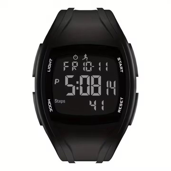 Reloj Digital Para Hombre Deportivo Al Aire Libre Resistente Al Agua Con Pantalla LED Y 5D Pedometro Contador Regulable Reloj Electrónico - 1