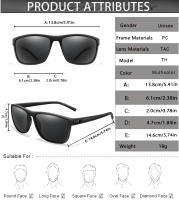 Gafas De Ciclismo Polarizadas Clásicas LOISRUBY Para Hombres Y Mujeres UV400 Protección Solar Para Camping Senderismo Y Conducción Gafas De Montar Bicicleta Cuadradas - details 1