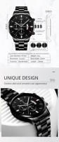 Reloj De Pulsera De Lujo Para Hombre En Acero Inoxidable Negro Con Calendario Reloj De Cuarzo Moda Casual Cronógrafo Reloj Hombre - details 1