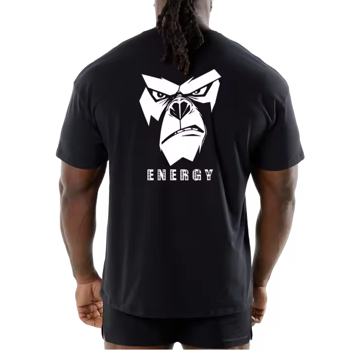 Camiseta De Fitness Para Hombre Camiseta Deportiva Suelta Con Mangas Cortas Para Gimnasio Ropa De Correr Camiseta De Bodybuilding - 1
