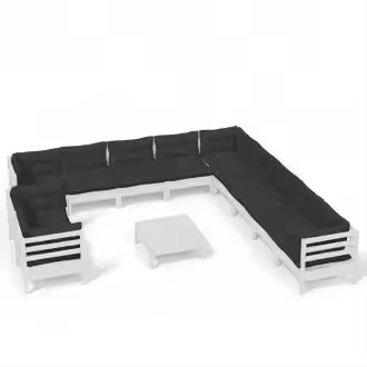 VIDAXL 3096930 set de muebles de jardín hecho de madera de pino gris antracita 12 piezas - 1