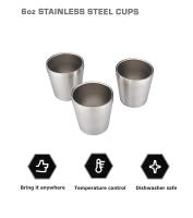 Juego De 3 Copas De Acero Inoxidable 304 Para Exteriores Y Camping Copas Plegables Portátiles Para Viajes Y Café Herramienta De Aventura Al Aire Libre - details 1