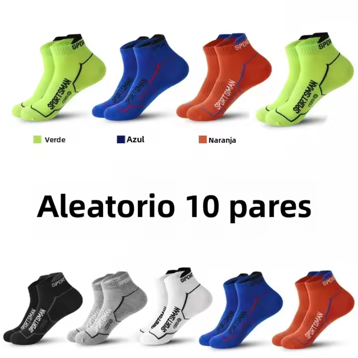 10 Pares De Calcetines Deportivos Para Hombre Calcetines De Malla Delgada Y Colorido Calcetines De Correr Transpirables De Bajo Corte - 1