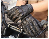 Guantes De Motociclista Retro De Verano Para Hombres Y Mujeres En Cuero Perforado Con Dedos Complejos Para Motocross Equipamiento De Moto M-XXL - details 11