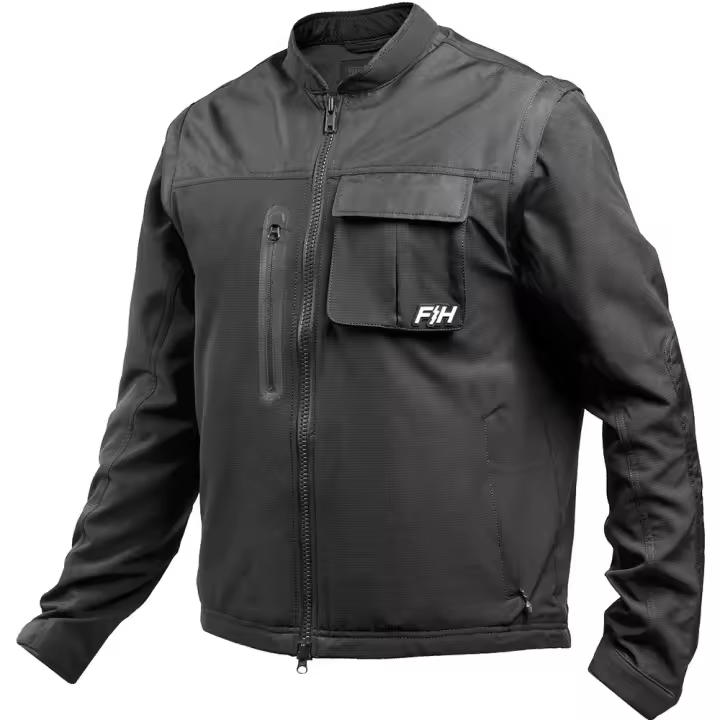 Chaqueta De Motocross Seeker Negro Con Mangas Desmontables Ropa De Carreras MX Para Motocicleta Material Poliéster Y Nylon Unisex - 1