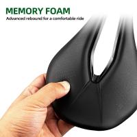 Sillín De Bicicleta MTB Carreras De Carretera Comp Triatlón Ancho Sillin PU Transpirable Suave Almohadilla De Asiento Para Hombres - details 3