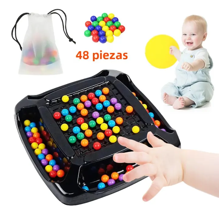 Juego De Mesa De Eliminación De Bolas Arcoiris Juguete De Alineación De Colores Juego De Ajedrez Tablero Interactivo Para Niños Y Adultos Juego De Fiesta Educativo - 1