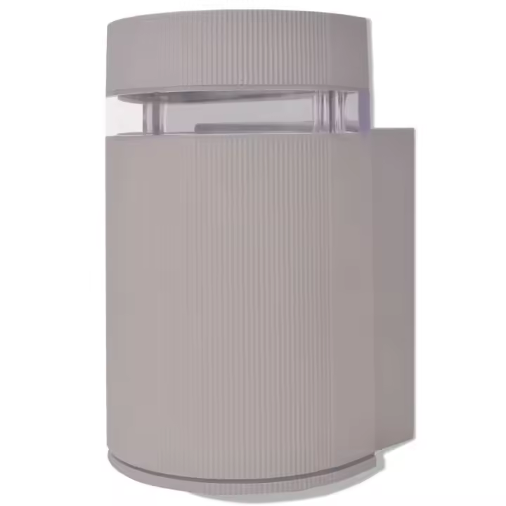 vidaXL Aplique de pared de exterior semicilíndrico gris aluminio - 1