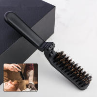 Cepillo De Barba Para Hombres Con Pelo De Cerdo Suave Cepillo De Afeitar Plegable Para Barba Y Bigote Peine Para Peluquería Y Estilizado De Cabello - details 0