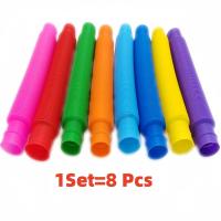 Juego De 3/24 Tubos Telescopios Flexibles De Plástico Colorido Para Niños Y Adultos Juguetes De Descomposición Para Aliviar El Estrés - details 12