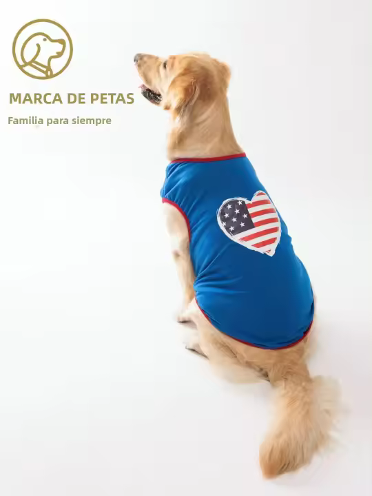 Chaleco Transpirable En Forma De Corazón Con Bandera Americana Para Perro Y Gato Ropa De Fiesta Para Animales De Estima - 1