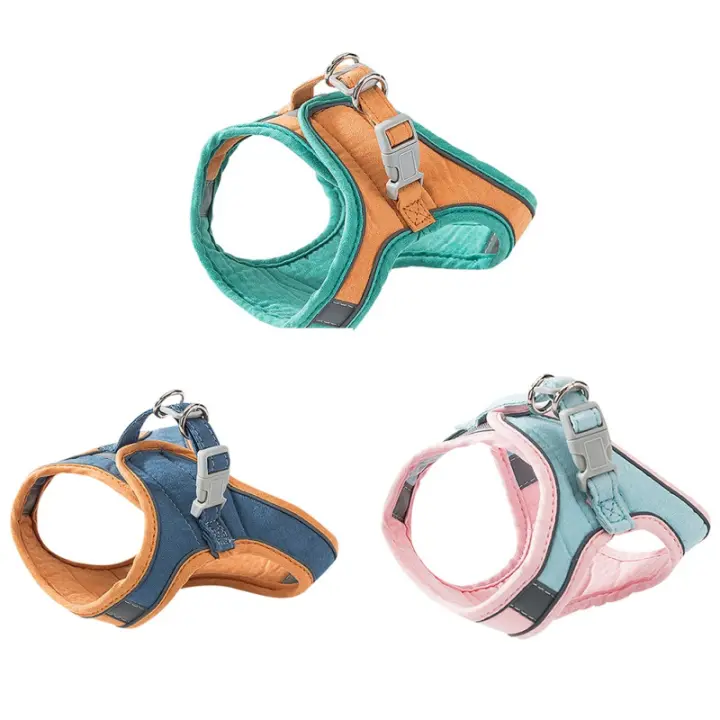 Juego De Correa Y Arnes Para Gatos Y Perros Pequeños Transpirable Adecuado Para Chihuahua Pug Bulldog Francesés Y Gatos Pequeños - 1