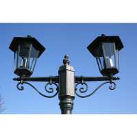 vidaXL Farola de jardín 2 brazos 215 cm verde oscuro/negro aluminio - details 6