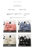 Mochila Escolar Para Niñas Teenager 5 Piezas Set Con Gran Capacidad Y Varios Bolsillos Canvas Resistente Y Versátil Para Viajes Y Estudio - details 1