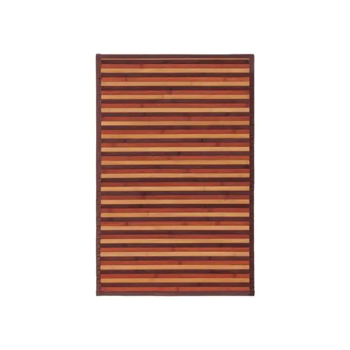 Dcasa Alfombra pasillera de bambú marrón de 60 x 90 cm - 1