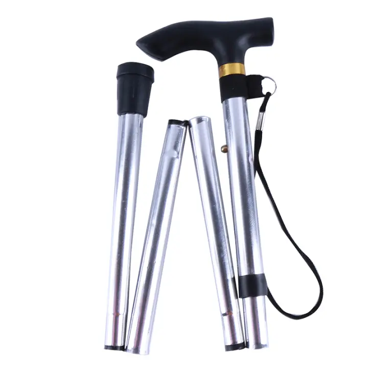 Bastón Telescópico De Aleación De Aluminio Para Senderismo Y Trekking Plegable Con Punta De Goma Para Ancianos Color Negro/Cobre - 1