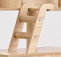 Árbol para Gatos, Torre Rascador para Gatos, 2 Casas de Madera, Plataformas Múltiples, con Juguete Colgante, Natural, 60CM*50CM*182CM - details 2