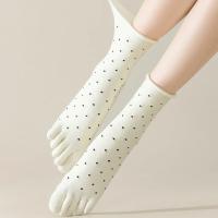 3 Pares De Calcetines De Dedos Para Mujer Con Patrón De Puntos Calcetines De Algodón De Alta Calidad De Media Pierna Con Dedos Separados - details 7
