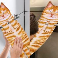 Divertidos Gatos Toalla de Mano-Decoración Gato Toalla Colgantes para Baño Trapos de Cocina-Animal Absorbente suave Toallas-regalos Graciosos Para Originales Mujer Amantes de Los Gatos-Sonrisa Naranja - details 3