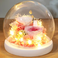Tulipanes Artificiales Con Luz LED Para Decoración De Boda Y Día De La Madre Flor Eterna Hecha a Mano En Vidrio Y Plástico Regalo Creativo Para Interior - details 7