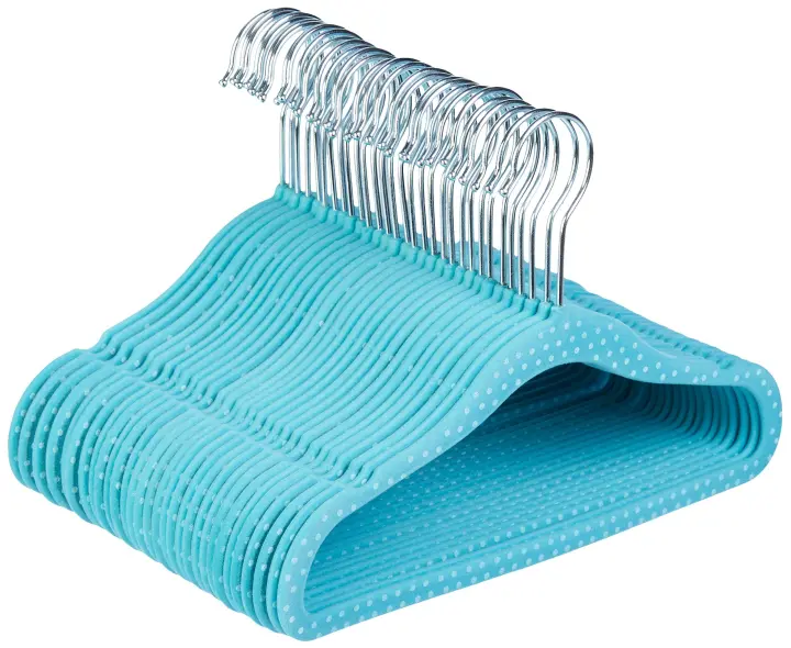 Perchas infantiles with flocado, paquete de 20, lunares Azules - 1