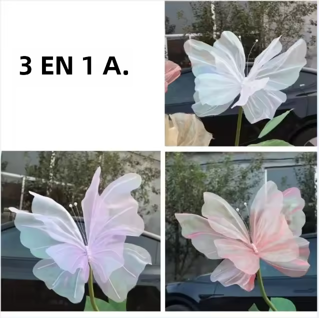 Mariposa Grande De Simulación 3D Para Decoración De Boda Y Festivales 50cm Colgante De Tela Gasa Falso Mariposa Para Día De San Valentín - 1