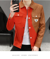 Nueva Chaqueta Casual De Moda Para Hombres Drill Colorido Ajustada Estilo Coreano Solitaria Abierta Cierre De Botones Polyester Para Otoño - details 3
