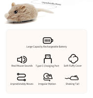Nueva Generación Ratón Interactivo Inteligente Con Movimiento Activado Y Cola Vibrante Juguete Para Gatos Recargable De Peluche - details 1