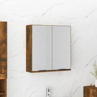 vidaXL Armario de baño con espejo color 64x20x67 cm en color Roble ahumado/Roble Sonoma/Marrón roble y más | almacenamiento funcional diseño moderno para baño dormitorio sala - details 0