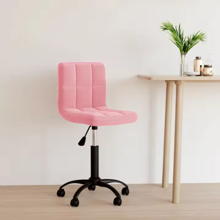 vidaXL Silla de oficina giratoria de terciopelo en color Rosa/Gris oscuro/Rojo vino tinto y más | cómodas modernas ergonómicas para comedor cocina salón hogar - 1