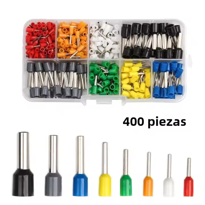 400PCS Terminales De Crimpado Para Cable VE Tubulares Conectores De Bloque De Tubo Y Final De Cordón Electrónico - 1