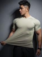 Camiseta De Deporte Para Hombre 2024 Camiseta De Entrenamiento Elasticidad Secado Rápido Manga Corta Para Running Y Gimnasio Estilo Casual - details 11