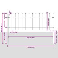 valla de jardín vidaXL con punta de lanza blanca 6,8x0,6 m de acero - details 6