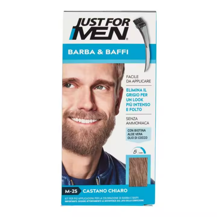 Just For Men Beard And Mustache M25 Light Brown Tinte para Barba y Bigote Color Castaño Claro 1 Unidad - 1