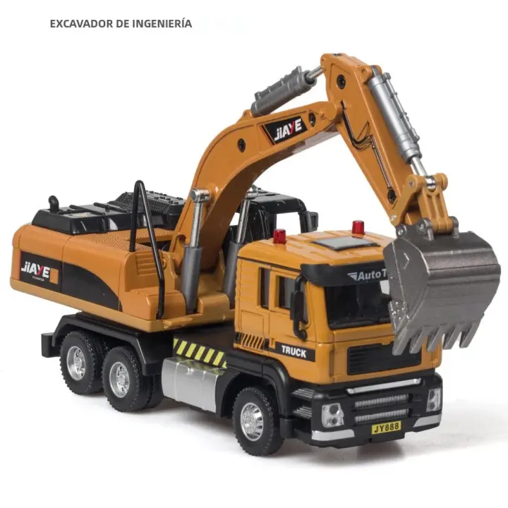 Camión Mixer De Escala 1/50 Con Luz Y Música Vehículo De Ingeniería Para Niños Juguetes De Metal Amarillo Regalo De Cumpleaños - 1