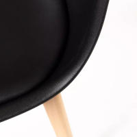 ORION91 Silla DIONE Asiento Piel Sintética Acolchado Color Negro Patas Madera de Haya 46x39x82cm Comedor Oficina Salón Teletrabajo Cocina – SpazioLuzio - details 2