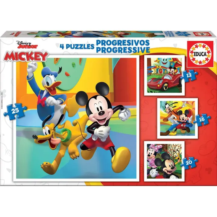 Educa Puzzle Progresivo 12-16-20-25 Mickey Educa 19294 - 1