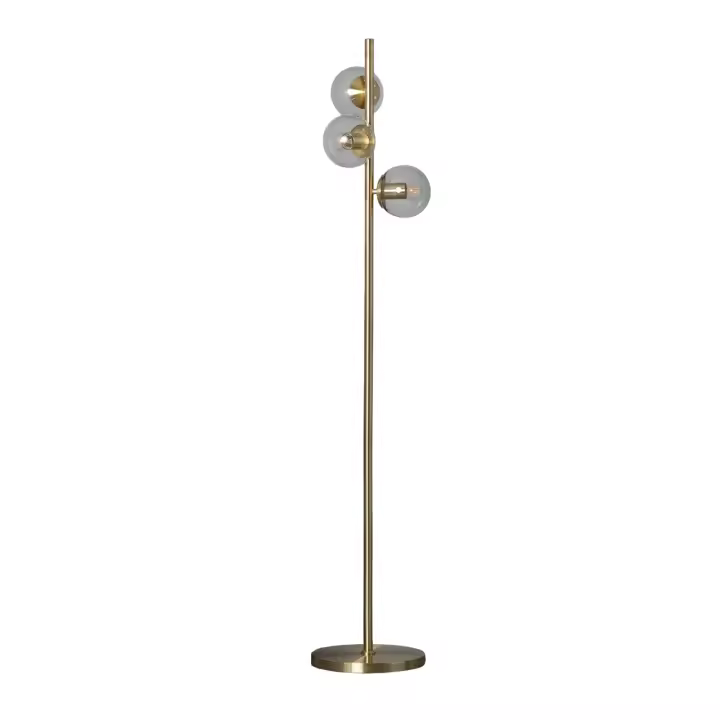 Ledkia Lámpara de Pie Otos de Metal y Cristal 3 Focos - 1