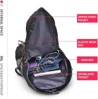 Mochipa de senderismo ultraligera E impermeable de 50 L, sin Marco, ideal para el Aire Libre, Escalada, acampada, montañismo y Pesca. - details 2