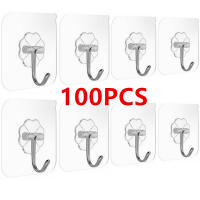 Gancho Adhesivo Transparente Multiusos Para Pared Puerta Clavija Toalla Baño Cocina Pack De 1/10/20/50/100PCS - details 0
