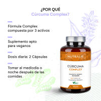 Cúrcuma Orgánica con Jengibre  y Pimienta Negra (1420mg x  Dosis) - Curcumina y Piperina - Turmeric Cúrcuma BIO -120 Capsulas Nutralie - details 1