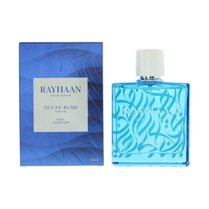 Rayhaan Ocean Rush - Eau de Parfum para hombre, fragancia fresca acuática con bergamota y lavanda, fondo de almizcle y… — oferta en Miravia