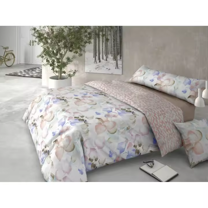 Juego de funda nórdica Pierre Cardin HOJARASCA Rosa Cama de 90 3 Piezas - 1
