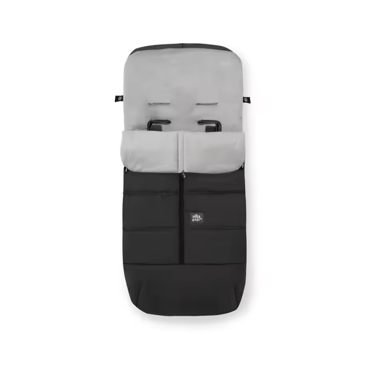 Interbaby SACO impermeable NEGRO,  con interior de coralina  polar 10024 para silla de paseo con apertura central y lateral. - 1