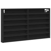 vidaXL Vitrina de madera ingeniería 100x8,5x58 cm Blanco, Negro, Roble Sonoma Mueble Almacenaje Estantería para Oficina, Estudio, Dormitorio Estantería/Librería/ mueble de Almacenamiento - details 3