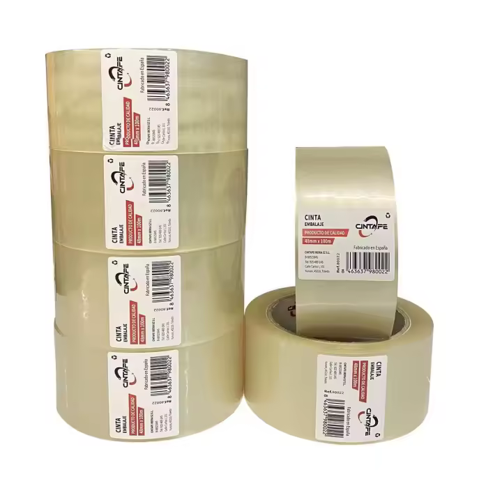 Cinta Adhesiva de Embalaje Transparente  Precinto Adhesivo 48mm*40m/100m/200m para paquetes, transporte Mudanzas Extra fuerte y Resistente Cinta de Embalar adhesiva, Extrafuerte y Resistente - 1