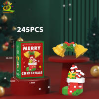 Bloques De Construcción Micro Navidad HUIQIBAO Con Modelo De Tren De Santa Claus Yegua Elfos Y Payaso Juguetes Para Niños Regalos De Xmas - details 7
